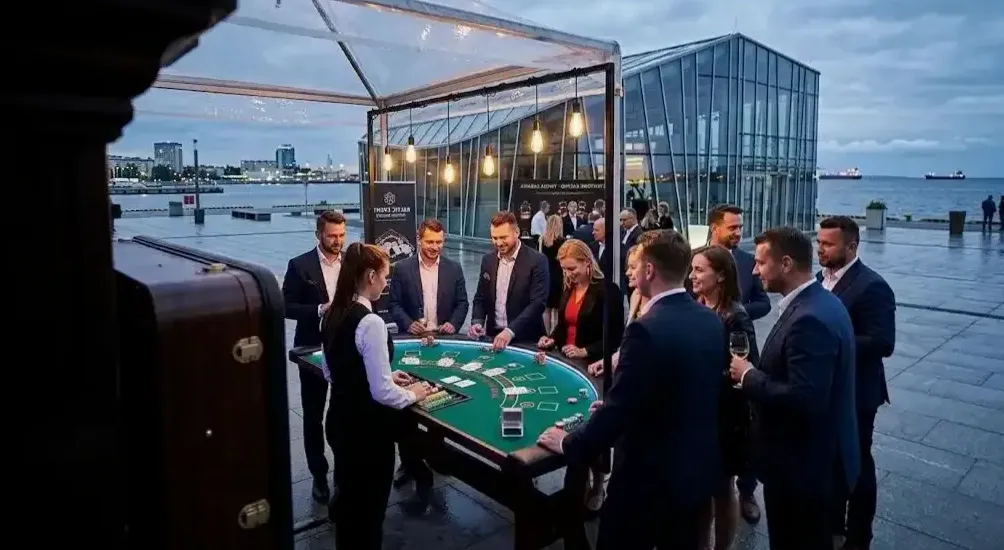 Zespół przy stole casino
