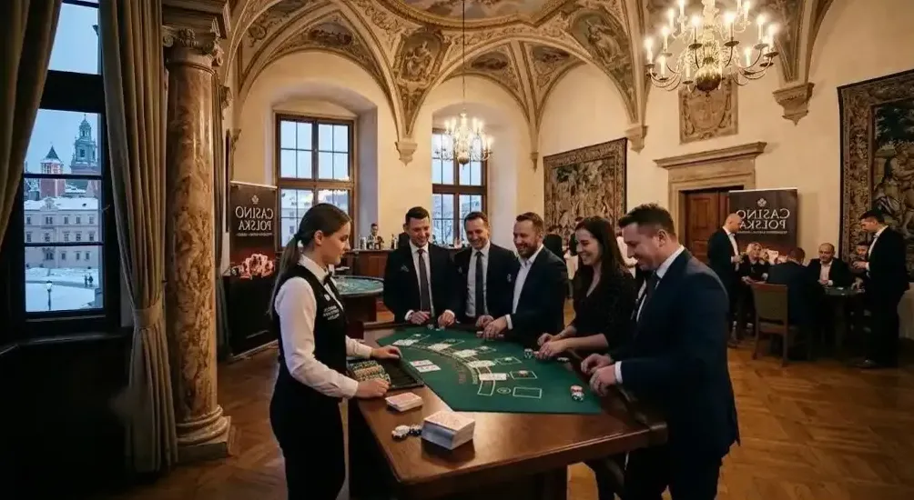 Zespół podczas integracyjnego wieczoru casino