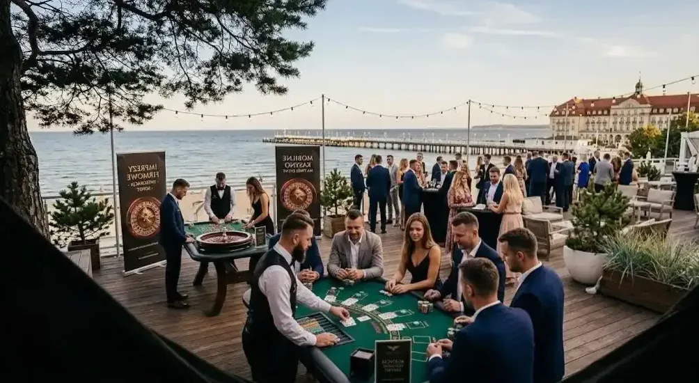 Goście w prywatnym salonie casino